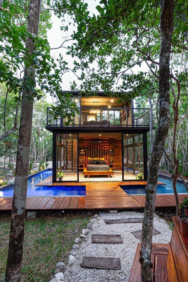 Tiny House En La Selva Con Cenote Natural Privado ตูลุม ภายนอก รูปภาพ