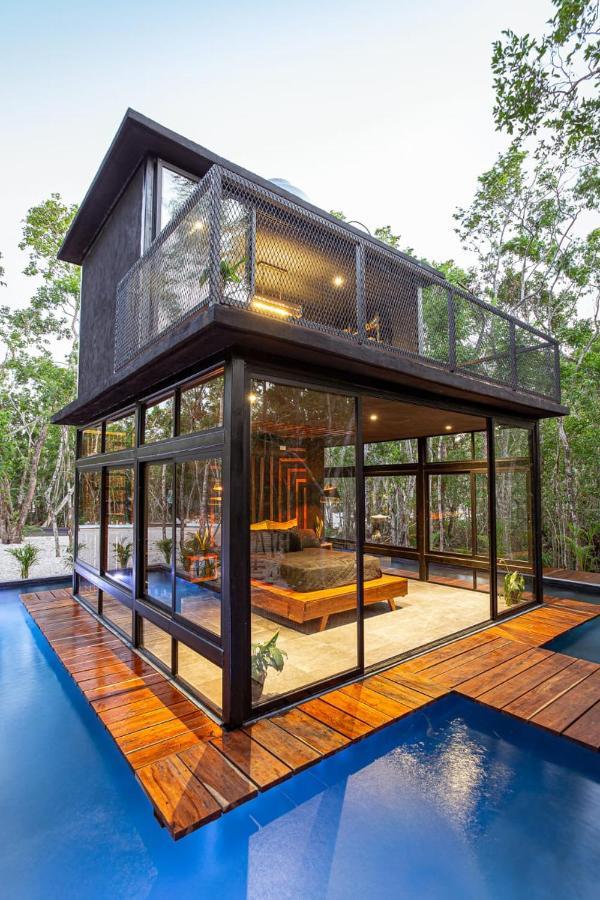 Tiny House En La Selva Con Cenote Natural Privado ตูลุม ภายนอก รูปภาพ