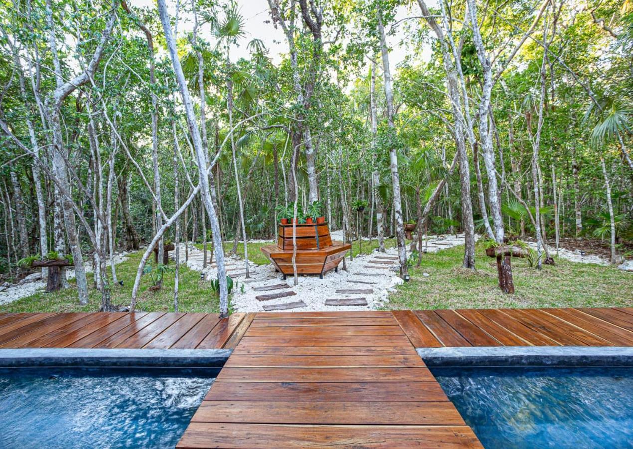 Tiny House En La Selva Con Cenote Natural Privado ตูลุม ภายนอก รูปภาพ